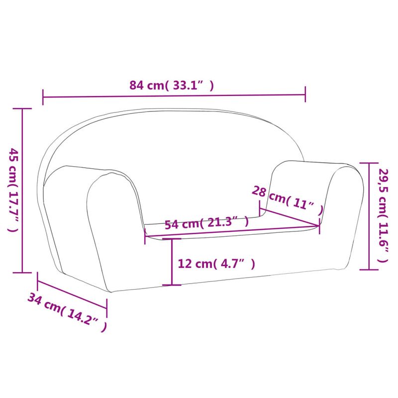 Casa si Gradina - Mobilier - Mobilier copii - Mobilier camera copiilor - Canapea pentru copii cu 2 locuri, roz, plus moale - Infinity.ro
