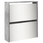 Casa si Gradina - Mobilier - Organizare si depozitare - Organizator incaltaminte - Pantofar cu oglinda, 5 niveluri, gri beton, 63x17x169,5 cm - Infinity.ro