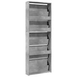 Casa si Gradina - Mobilier - Organizare si depozitare - Organizator incaltaminte - Pantofar cu oglinda, 5 niveluri, gri beton, 63x17x169,5 cm - Infinity.ro