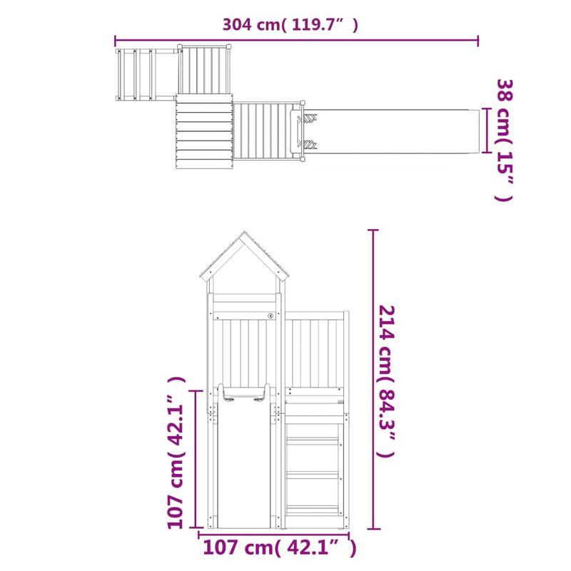 Jucarii, Copii si Bebe - Jucarii si jocuri - Jucarii de exterior - Spatii de joaca si accesorii - Set de joaca pentru exterior, lemn masiv de pin - Infinity.ro