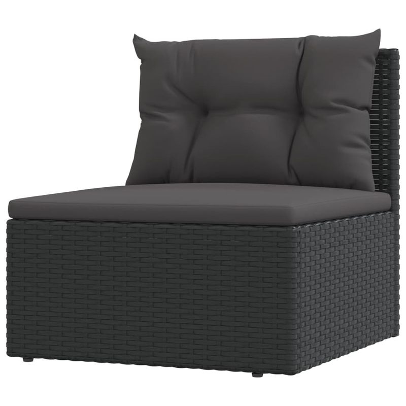 Casa si Gradina - Gradina si terasa - Mobilier exterior - Seturi mobila gradina - Set mobilier de gradina cu perne, 8 piese, negru, poliratan - Infinity.ro