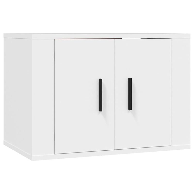 Casa si Gradina - Mobilier - Comode si corpuri - Comode - Set comoda TV, 3 piese, alb, lemn prelucrat - Infinity.ro