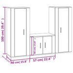 Casa si Gradina - Mobilier - Comode si corpuri - Comode - Set comoda TV, 3 piese, alb, lemn prelucrat - Infinity.ro