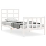 Casa si Gradina - Mobilier - Paturi si accesorii - Paturi - Cadru de pat cu tablie single mic, alb, 90x190 cm, lemn masiv - Infinity.ro