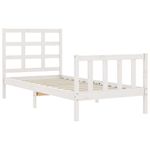 Casa si Gradina - Mobilier - Paturi si accesorii - Paturi - Cadru de pat cu tablie single mic, alb, 90x190 cm, lemn masiv - Infinity.ro