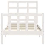 Casa si Gradina - Mobilier - Paturi si accesorii - Paturi - Cadru de pat cu tablie single mic, alb, 90x190 cm, lemn masiv - Infinity.ro
