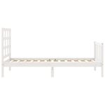 Casa si Gradina - Mobilier - Paturi si accesorii - Paturi - Cadru de pat cu tablie single mic, alb, 90x190 cm, lemn masiv - Infinity.ro