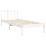 Casa si Gradina - Mobilier - Paturi si accesorii - Paturi - Cadru de pat cu tablie single mic, alb, 90x190 cm, lemn masiv - Infinity.ro