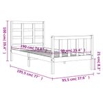Casa si Gradina - Mobilier - Paturi si accesorii - Paturi - Cadru de pat cu tablie single mic, alb, 90x190 cm, lemn masiv - Infinity.ro