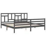 Casa si Gradina - Mobilier - Paturi si accesorii - Paturi - Cadru de pat cu tablie single mic, gri, lemn masiv - Infinity.ro