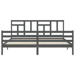 Casa si Gradina - Mobilier - Paturi si accesorii - Paturi - Cadru de pat cu tablie single mic, gri, lemn masiv - Infinity.ro