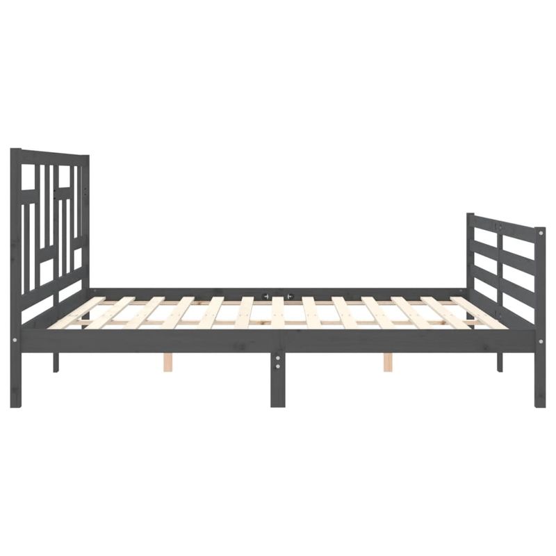 Casa si Gradina - Mobilier - Paturi si accesorii - Paturi - Cadru de pat cu tablie single mic, gri, lemn masiv - Infinity.ro