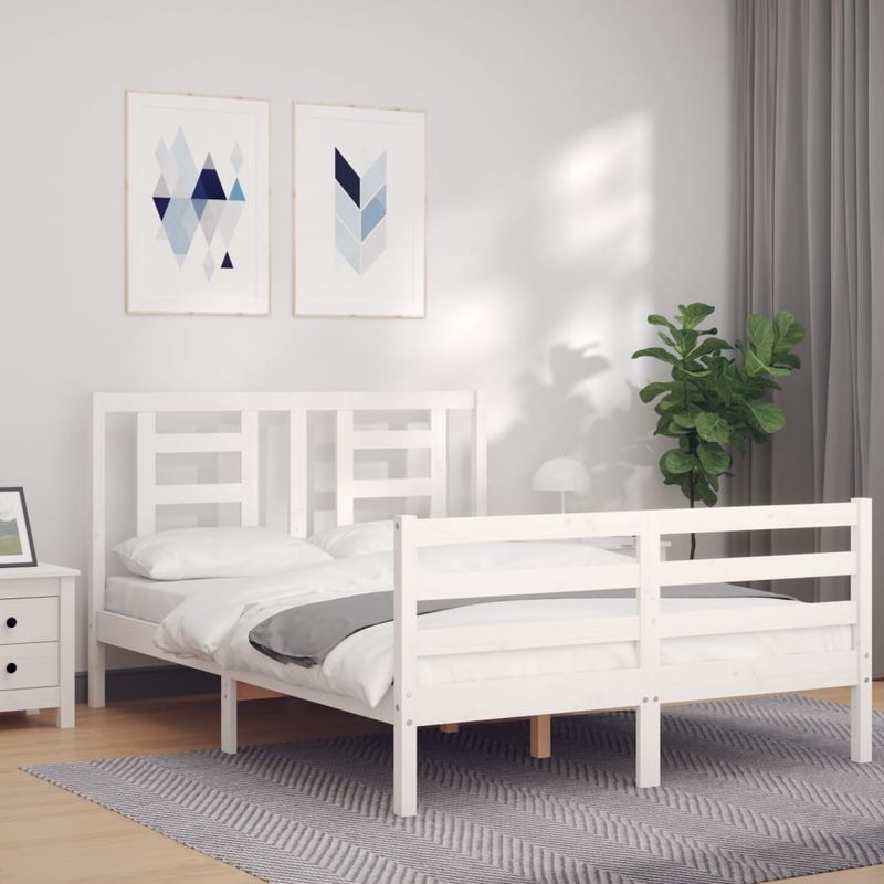 Casa si Gradina - Mobilier - Paturi si accesorii - Paturi - Cadru de pat cu tablie single mic, lemn masiv - Infinity.ro