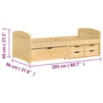 Casa si Gradina - Mobilier - Paturi si accesorii - Paturi - Pat de zi cu 5 sertare "IRUN", 90x200 cm, lemn masiv pin - Infinity.ro