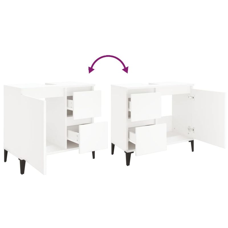 Casa si Gradina - Mobilier - Seturi de mobilier - Seturi baie - Dulap de baie, alb, 65x33x60 cm, lemn prelucrat - Infinity.ro