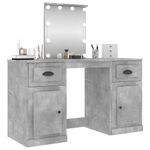 Casa si Gradina - Mobilier - Comode si corpuri - Masute de toaleta - Masa de toaleta cu LED, gri beton, 130x50x132,5 cm - Infinity.ro