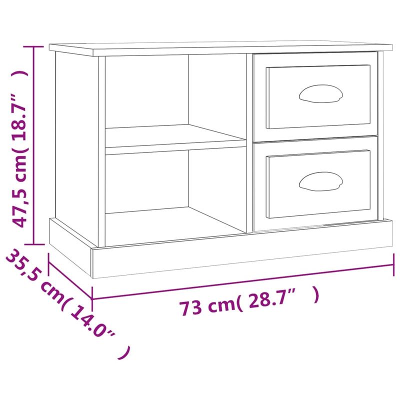 Casa si Gradina - Mobilier - Comode si corpuri - Comode - Comoda TV, alb, 73x35,5x47,5 cm, lemn prelucrat - Infinity.ro