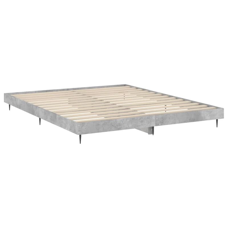 Casa si Gradina - Mobilier - Paturi si accesorii - Paturi - Cadru de pat, gri beton, 200x200 cm, lemn prelucrat - Infinity.ro