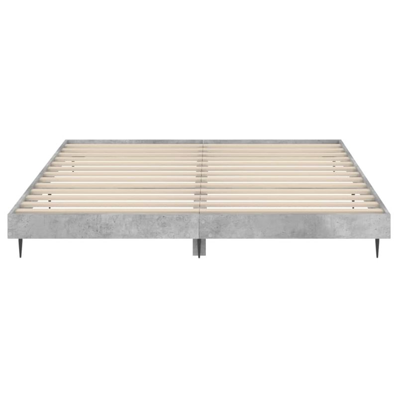 Casa si Gradina - Mobilier - Paturi si accesorii - Paturi - Cadru de pat, gri beton, 200x200 cm, lemn prelucrat - Infinity.ro