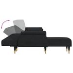 Casa si Gradina - Mobilier - Canapele si coltare - Canapele - Canapea extensibila in forma de L negru 271x140x70 cm catifea - Infinity.ro