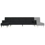Casa si Gradina - Mobilier - Canapele si coltare - Canapele - Canapea extensibila in forma de L negru 271x140x70 cm catifea - Infinity.ro