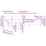 Casa si Gradina - Mobilier - Canapele si coltare - Canapele - Canapea extensibila in forma de L negru 271x140x70 cm catifea - Infinity.ro