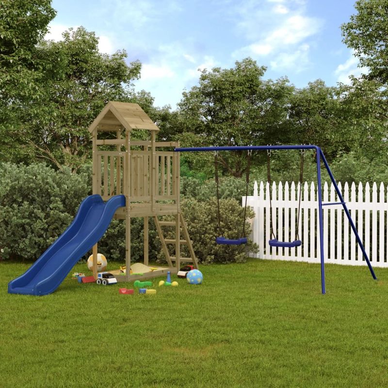 Jucarii, Copii si Bebe - Jucarii si jocuri - Jucarii de exterior - Spatii de joaca si accesorii - Set de joaca pentru exterior, lemn de pin impregnat - Infinity.ro
