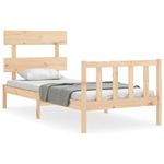Casa si Gradina - Mobilier - Paturi si accesorii - Paturi - Cadru de pat cu tablie single mic, lemn masiv - Infinity.ro