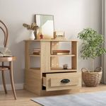 Casa si Gradina - Mobilier - Comode si corpuri - Comode - Masa laterala, stejar sonoma, 50x50x60 cm, lemn prelucrat - Infinity.ro