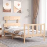 Casa si Gradina - Mobilier - Paturi si accesorii - Paturi - Cadru de pat cu tablie single mic, lemn masiv - Infinity.ro