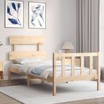 Casa si Gradina - Mobilier - Paturi si accesorii - Paturi - Cadru de pat cu tablie single mic, lemn masiv - Infinity.ro