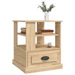 Casa si Gradina - Mobilier - Comode si corpuri - Comode - Masa laterala, stejar sonoma, 50x50x60 cm, lemn prelucrat - Infinity.ro