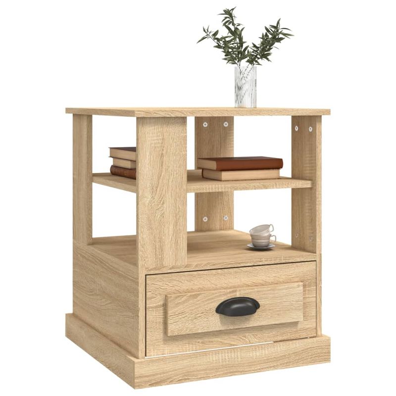 Casa si Gradina - Mobilier - Comode si corpuri - Comode - Masa laterala, stejar sonoma, 50x50x60 cm, lemn prelucrat - Infinity.ro