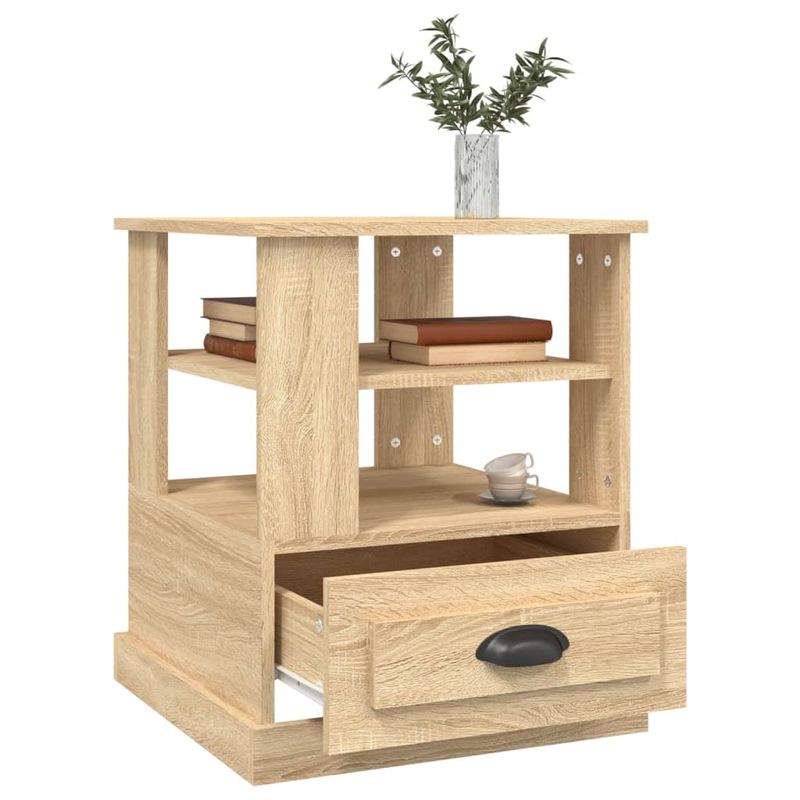 Casa si Gradina - Mobilier - Comode si corpuri - Comode - Masa laterala, stejar sonoma, 50x50x60 cm, lemn prelucrat - Infinity.ro