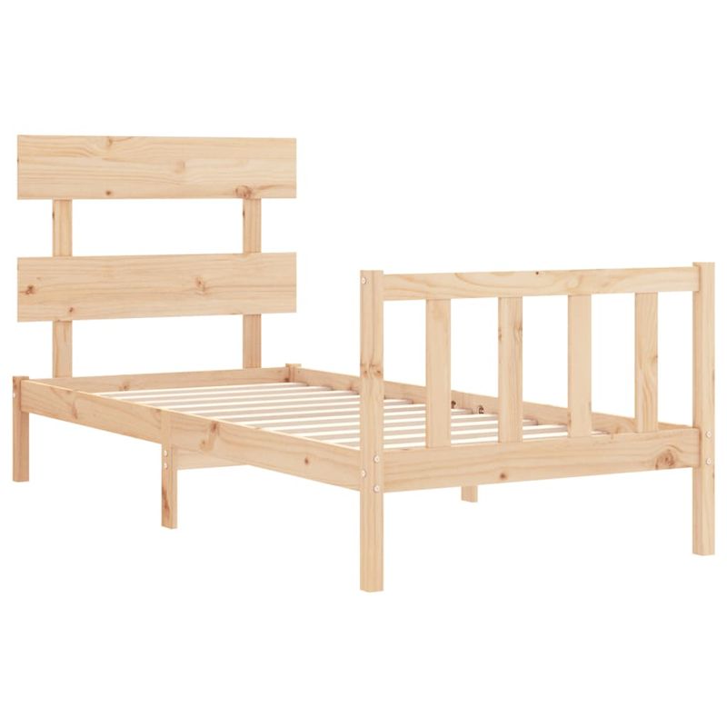 Casa si Gradina - Mobilier - Paturi si accesorii - Paturi - Cadru de pat cu tablie single mic, lemn masiv - Infinity.ro