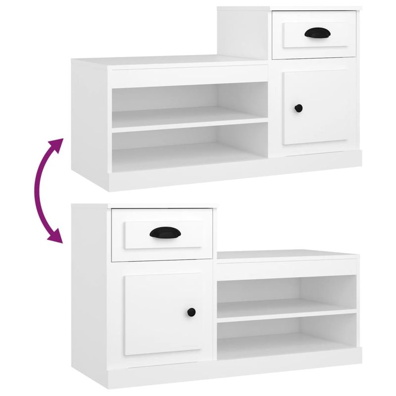 Casa si Gradina - Mobilier - Organizare si depozitare - Organizator incaltaminte - Pantofar, alb, 102x36x60 cm, lemn compozit - Infinity.ro