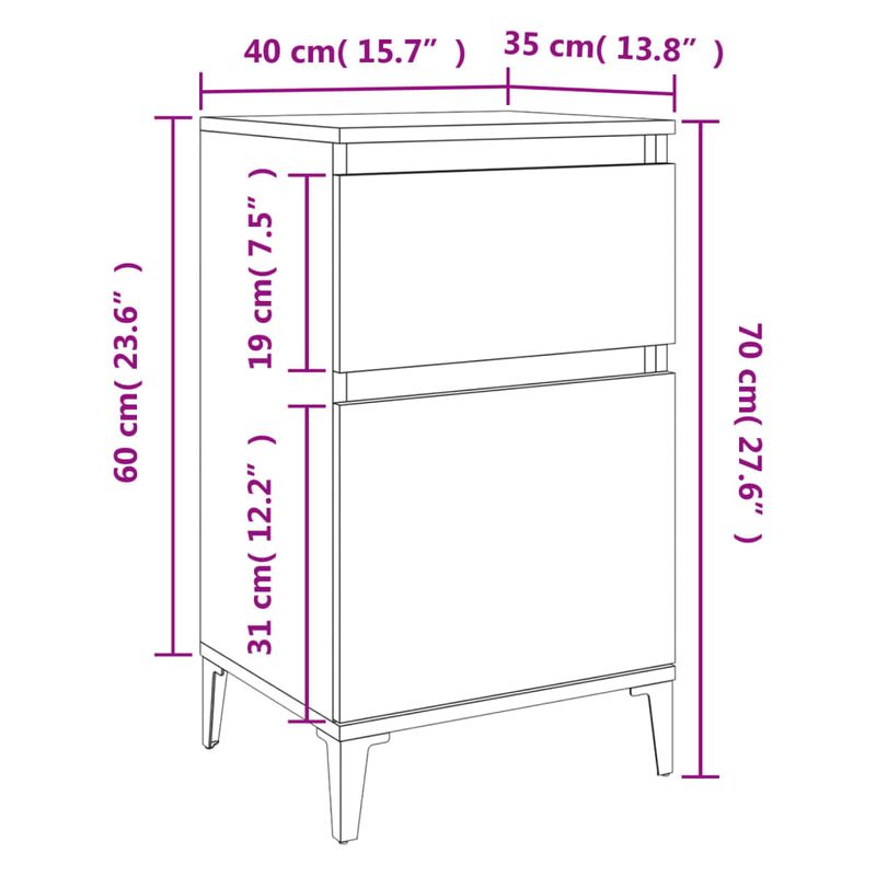 Casa si Gradina - Mobilier - Comode si corpuri - Noptiere - Noptiera, alb, 40x35x70 cm - Infinity.ro