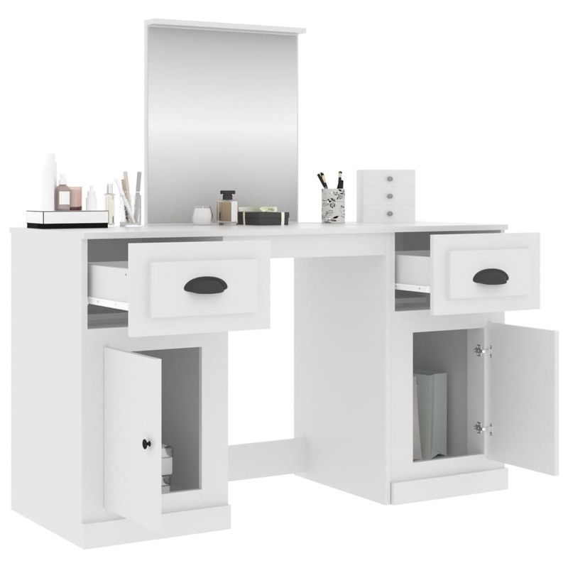 Casa si Gradina - Mobilier - Comode si corpuri - Masute de toaleta - Masa de toaleta cu oglinda, alb, 130x50x132,5 cm - Infinity.ro
