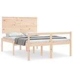 Casa si Gradina - Mobilier - Paturi si accesorii - Paturi - Cadru de pat senior cu tablie single mic, 140x190 cm, lemn masiv - Infinity.ro