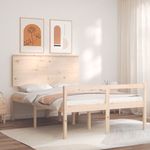 Casa si Gradina - Mobilier - Paturi si accesorii - Paturi - Cadru de pat senior cu tablie single mic, 140x190 cm, lemn masiv - Infinity.ro