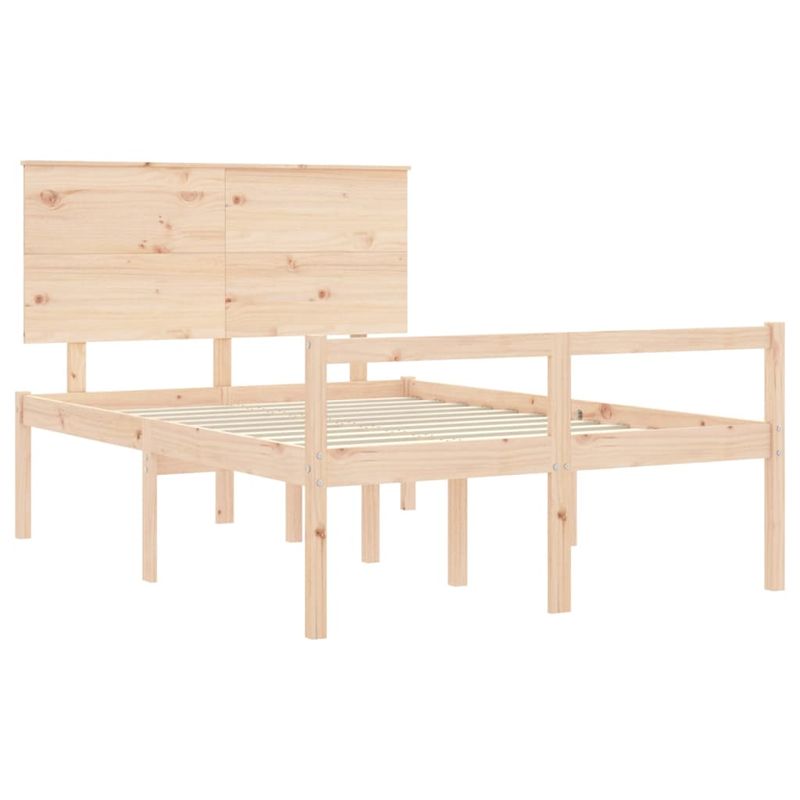 Casa si Gradina - Mobilier - Paturi si accesorii - Paturi - Cadru de pat senior cu tablie single mic, 140x190 cm, lemn masiv - Infinity.ro