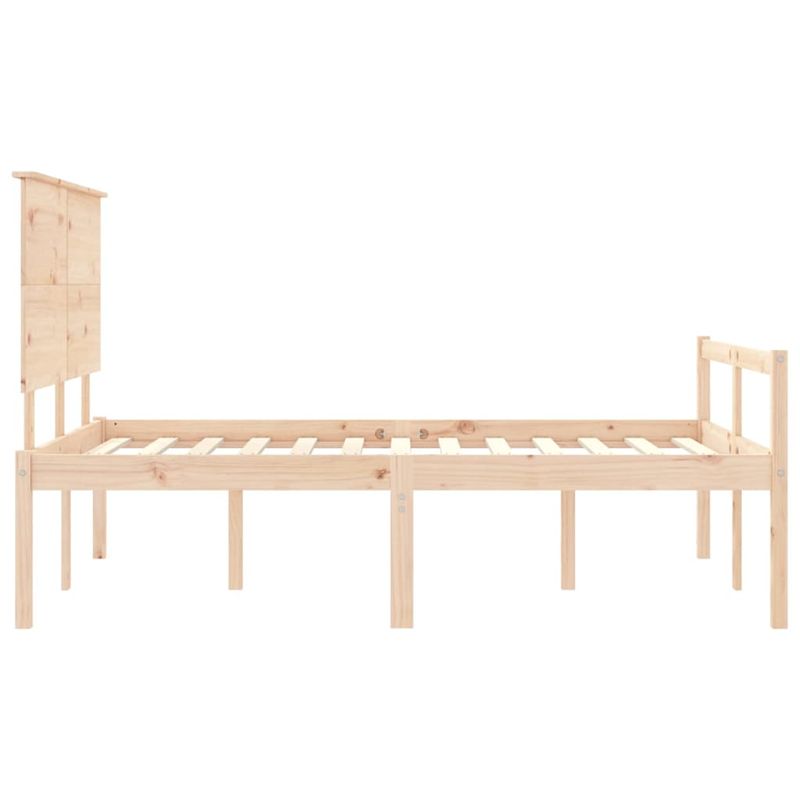 Casa si Gradina - Mobilier - Paturi si accesorii - Paturi - Cadru de pat senior cu tablie single mic, 140x190 cm, lemn masiv - Infinity.ro
