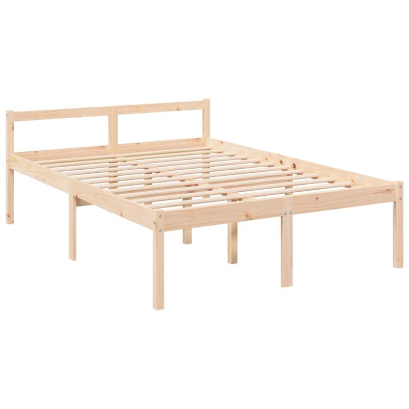 Casa si Gradina - Mobilier - Paturi si accesorii - Paturi - Cadru de pat senior cu tablie single mic, 140x190 cm, lemn masiv - Infinity.ro