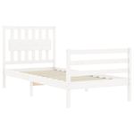 Casa si Gradina - Mobilier - Paturi si accesorii - Paturi - Cadru de pat cu tablie single mic, alb, 90x200 cm, lemn masiv - Infinity.ro