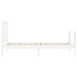 Casa si Gradina - Mobilier - Paturi si accesorii - Paturi - Cadru de pat cu tablie single mic, alb, 90x200 cm, lemn masiv - Infinity.ro