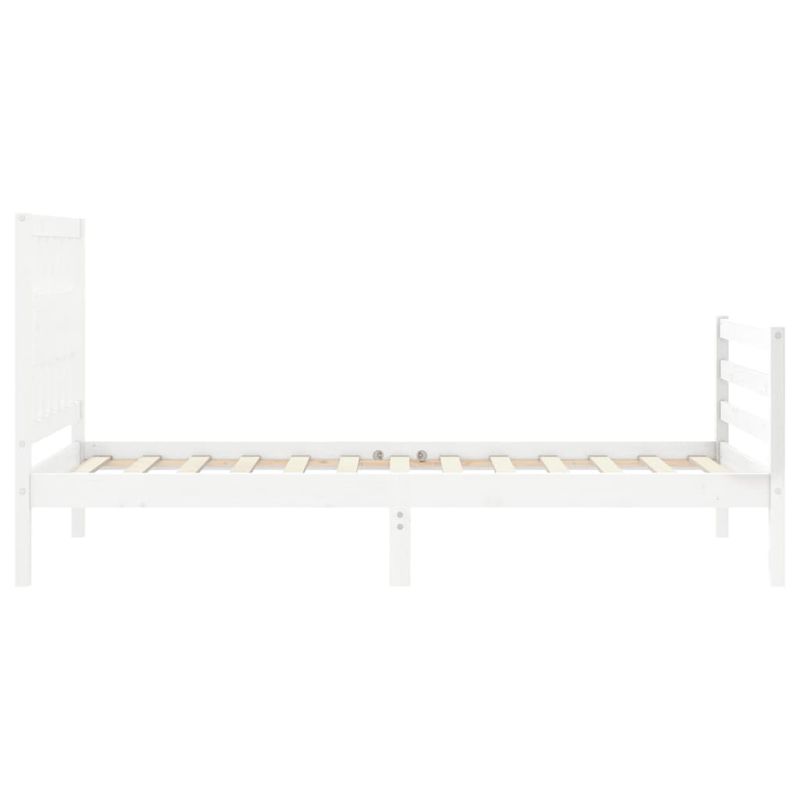 Casa si Gradina - Mobilier - Paturi si accesorii - Paturi - Cadru de pat cu tablie single mic, alb, 90x200 cm, lemn masiv - Infinity.ro