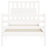 Casa si Gradina - Mobilier - Paturi si accesorii - Paturi - Cadru de pat cu tablie single mic, alb, 90x200 cm, lemn masiv - Infinity.ro