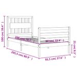 Casa si Gradina - Mobilier - Paturi si accesorii - Paturi - Cadru de pat cu tablie single mic, alb, 90x200 cm, lemn masiv - Infinity.ro