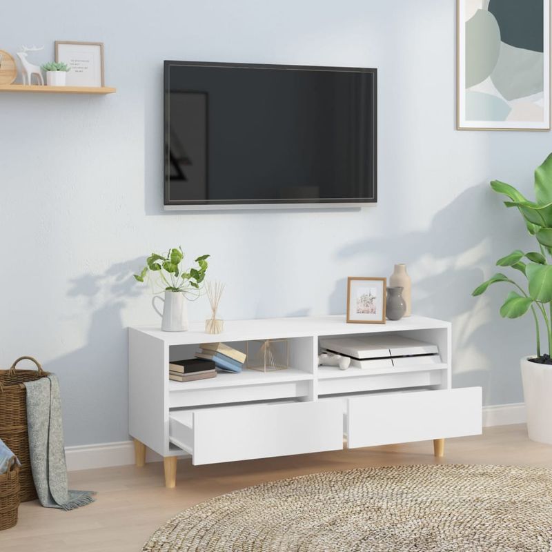 Casa si Gradina - Mobilier - Comode si corpuri - Comode - Comoda TV, alb, 100x34,5x44,5 cm, lemn prelucrat - Infinity.ro