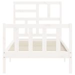 Casa si Gradina - Mobilier - Paturi si accesorii - Paturi - Cadru de pat cu tablie single mic, alb, lemn masiv - Infinity.ro